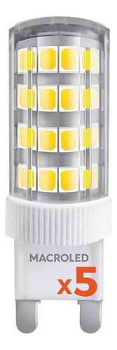 Pack X5 Lampara Led 4.5w Bipin G9 Macroled Blanco Frio