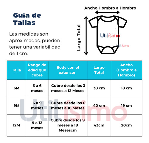 Pack 4 Bodys + 4 Extensores Niña Niño 100% Algodón Tedmimak