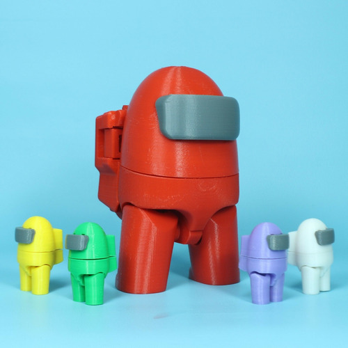 Among Us - Robot Impostor Gigante + 3 Tripulantes