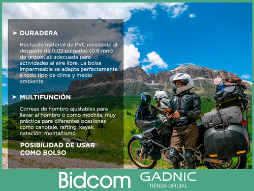 Imagen 5 de 10 de Bolso Estanco Impermeable Moto 45 Litros Deportes Acuaticos