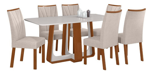 Conjunto Sala De Jantar Mesa Easy Pop 170x90 6 Cad Confort
