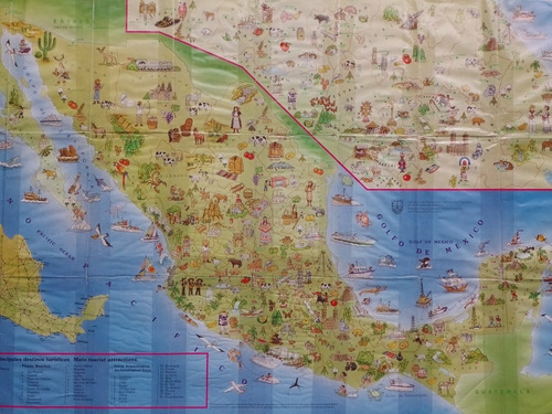 Mapa Mural De La Republica Mexicana Destinos Turisticos