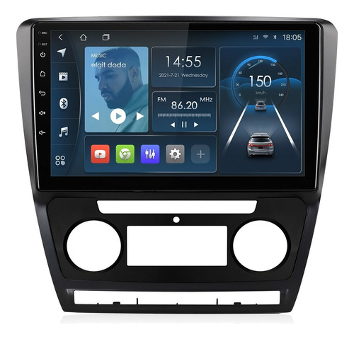 Isudar Radio Carro 1+32gb Negro Para Skoda/octavia 2009-2013