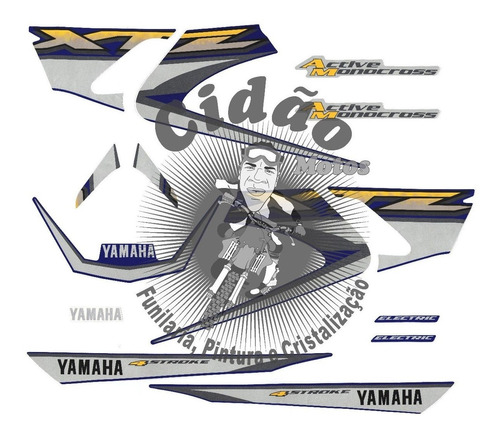 Kit Adesivos Yamaha Xtz 125 2003 Azul