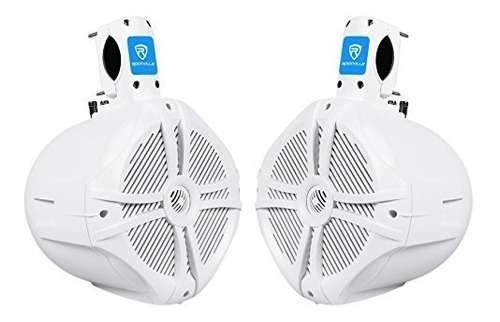 Pair Rockville Rwb80w 8 White 2 Way 300 Watt Marine