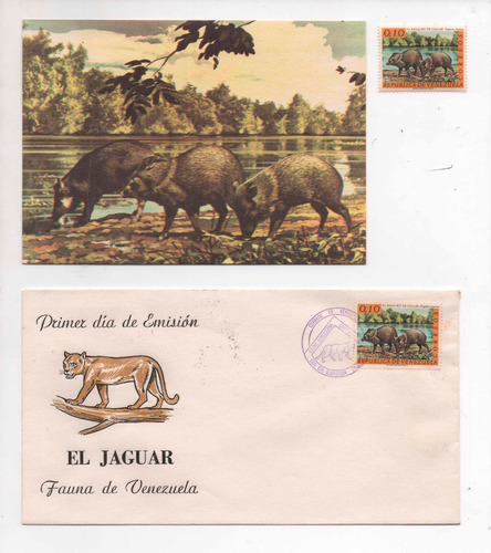 Estampilla Venezuela Scott 827 Mas Sobre Primer Día Y Postal