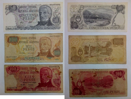 3 Billetes Antiguos De Argentina