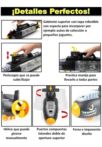Submarino Tiburon Transportador De Autos Coleccion Nuevo