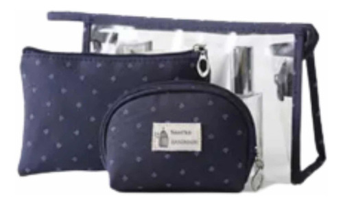Cosmetiqueras, De 3 , Bolsas Maquillaje Color Azul Marino