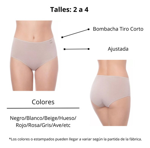 Bombacha Tiro Corto Algodón/lycra Sol Y Oro Art. 1052