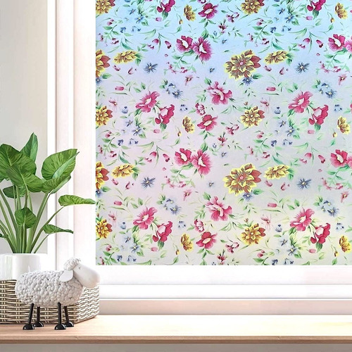 Película Esmerilada Para Ventana 3m X 45cm Diseños Color Flores