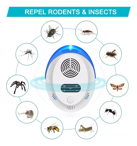2× Repelente Eléctrico Ultrasonico Ratones Cucaracha Insecto