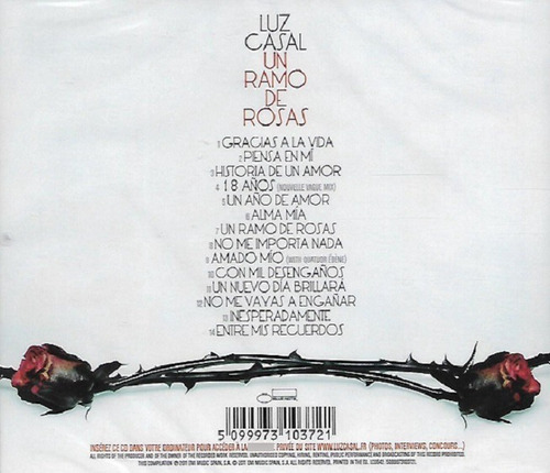Cd Luz Casal / Un Ramo De Rosas / Grandes Exitos (2011) Eur