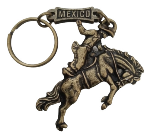 Llavero Caballo Jinete Charro Metalico Recuerdo Mexico 0508