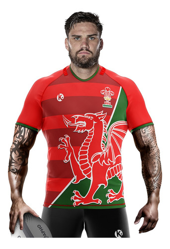 Camiseta Rugby Kapho Gales Six Nations Red Dragon Adultos