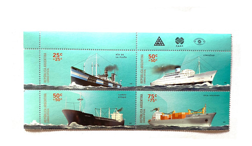 Filatelia Argentina Transporte Marítimo 2005 4 Val Mint