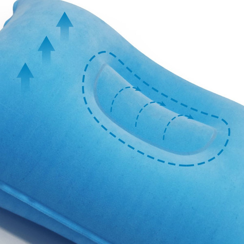 Travesseiro Almofada Inflável Compacta Viagem Camping Cinza - Dobrável, Leve, Textura Aveludada, 30x19cm, Ideal para Acampamento, Avião, Escritório e Férias