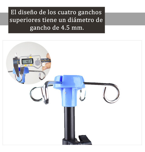 Porta Suero Tripie Base De Metálica 4 Ganchos Ajustable