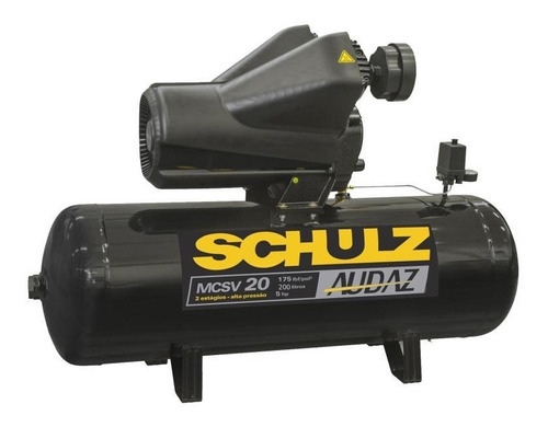 Compressor de ar elétrico Schulz MCSV 20/200 trifásica 200L 5hp 220V/380V preto