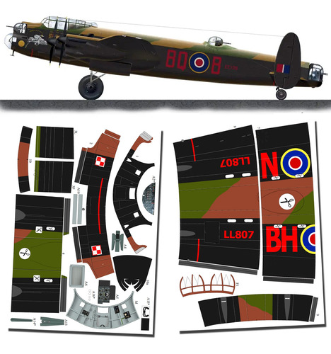 Avro Lancaster 1.33 Vectorial Papercraft