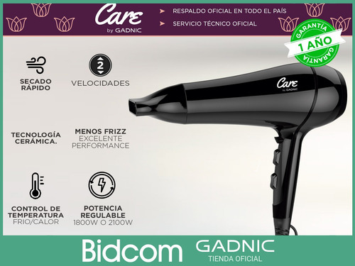 Secador De Pelo Peluqueria Profesional Gadnic Ceramic S2100