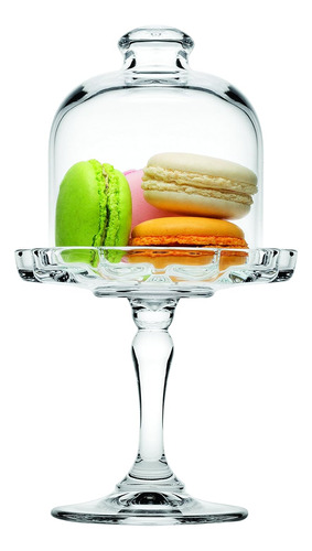 Plato Con Campana Vidrio Mini Vela Masita Macaron Pasabahce