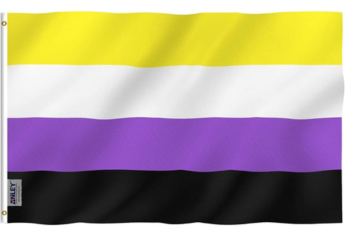 Bandera Anley De Orgullo No Binario, Color Vivo Y Resistente