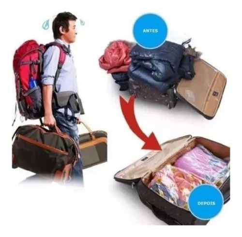 Kit Saco A Vácuo 80x100cm Organizar Roupas + Bomba De Sucção