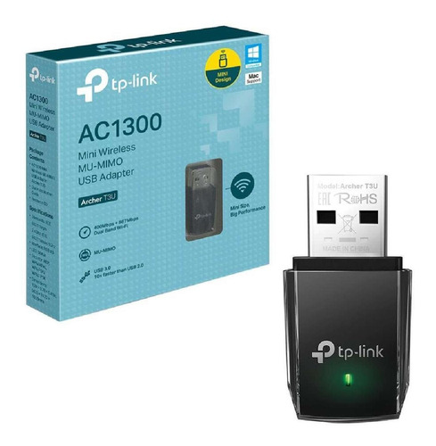 Imagen 1 de 6 de Combo De 2 Mini Adaptadores De Red Tp-link Usb Archer T3u Wi