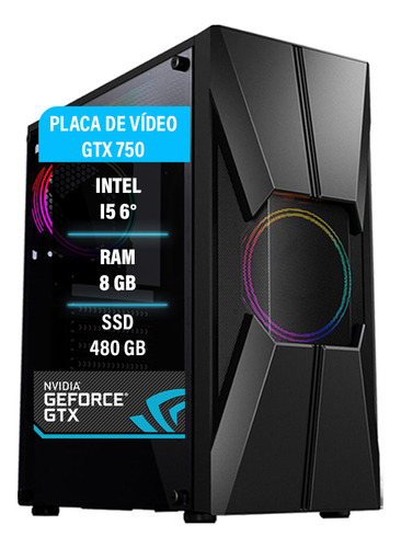 Pc Gamer I5 6600 Memória 8gb Ssd 480 Gtx 750 4gb