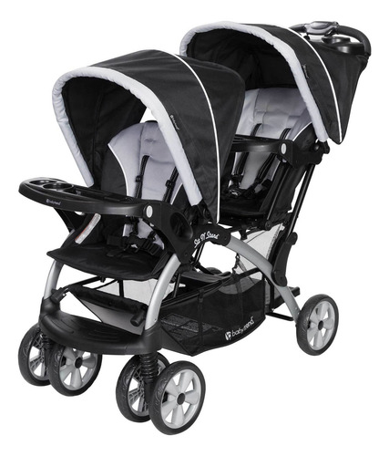 Cochecito Doble Con Asiento Infantil Y Base Para Vehículo