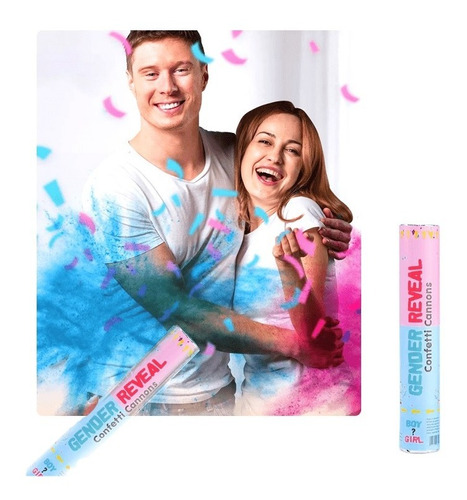 Cañon Lanza Confetti Humo Para Fiestas, Baby Shower De 38 Cm