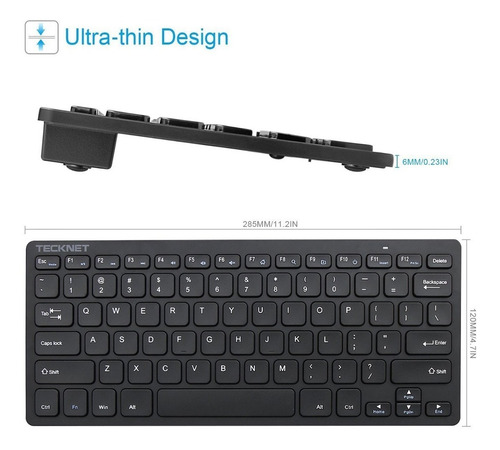 Teclado Inalámbrico, Tecknet Teclado Inalámbrico 2.4g Usb Ul