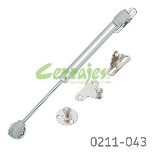 Imagen 1 de 2 de Pistón De Gas Automático C/enganches 100 N Cerrajes 1 Pza