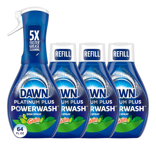 Jabon Liquido Para Platos Dawn Powerwash Gain Kit De4 Piezas