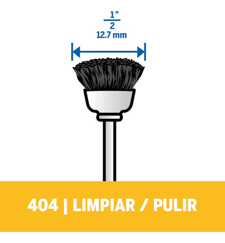 Cepillo De Cerdas Copo 1/2 Dremel 404 Limpiar/pulir