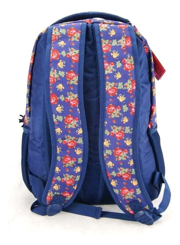 Mochila Dmw Dermiwil De Costas Feminina Flores 48678 Cor Azul Desenho do tecido Floral