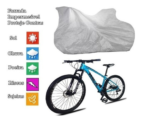 Imagem 2 de 3 de Capa P/ Cobrir Bicicleta Forrada Impermeável Aro 24/26/29