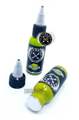 Imagen 2 de 3 de Tinta Tattoo Extreme Lime Green X 1oz Tatuajes Tatuar