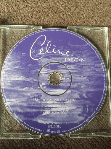 Cd Single Celine Dion My Heart Will Go On Dance Remixes (Usado)