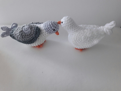 Parejita Palomas Crochet. Regalo San Valentín Original!