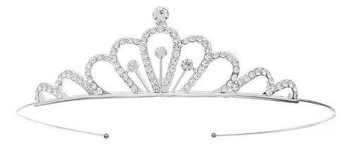 Vestido de novia con forma de corona y tiara con banda de diamantes de imitación, 5 piezas, color A