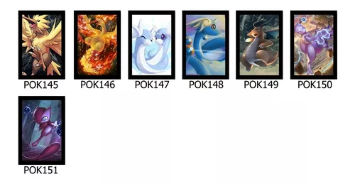 Quadro Todos Pokemon Da 1º Geração Com Moldura E Vidro A3