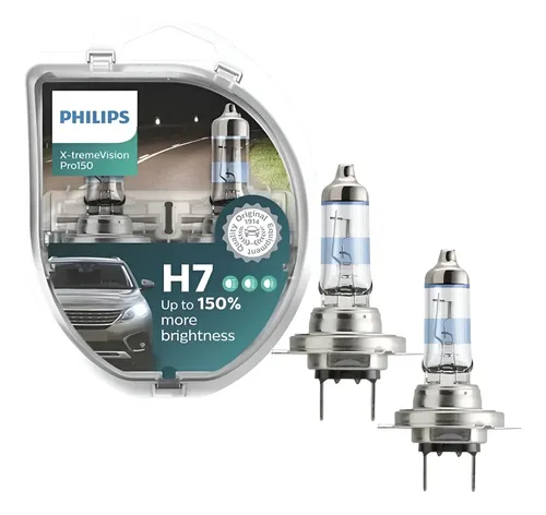 Kit Lâmpada Philips X-treme Vision H7 55watts 12volts (par) | Frete grátis