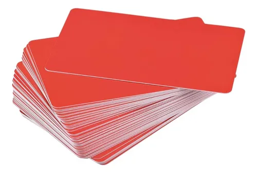 100 Tarjetas Rojas Pvc Sin Banda Magnetica Para Impresoras