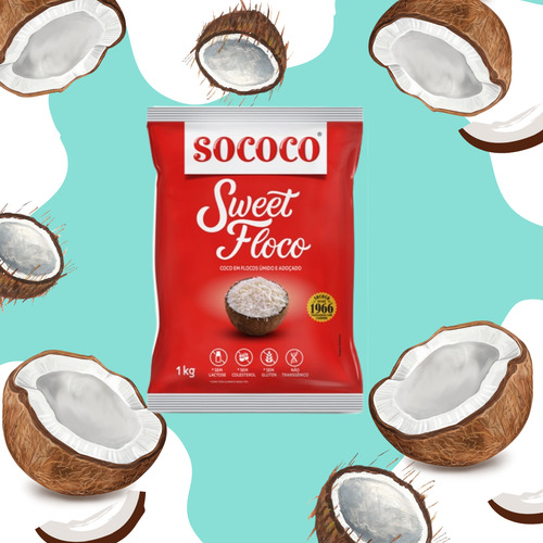Coco Flocos Úmido Sweet 1kg - Sococo