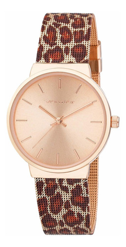 Reloj Mujer Vernier Vnr11308rg Cuarzo 34mm Pulso Oro Rosa