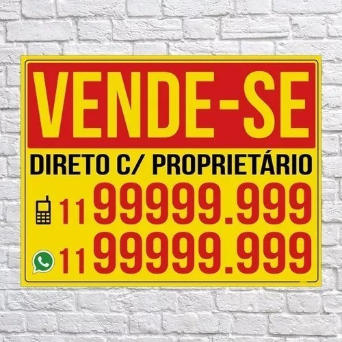 Placa Vende-se Personalizada 65x50cm 