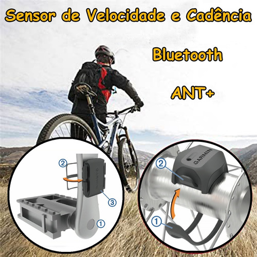 Imagem 3 de 7 de Kit Sensor Cadencia + Velocidade Garmin 2020 Edge Forerunner