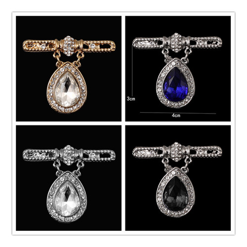 Broche Elegante Con Forma De Gota De Cristal De Moda Coreana